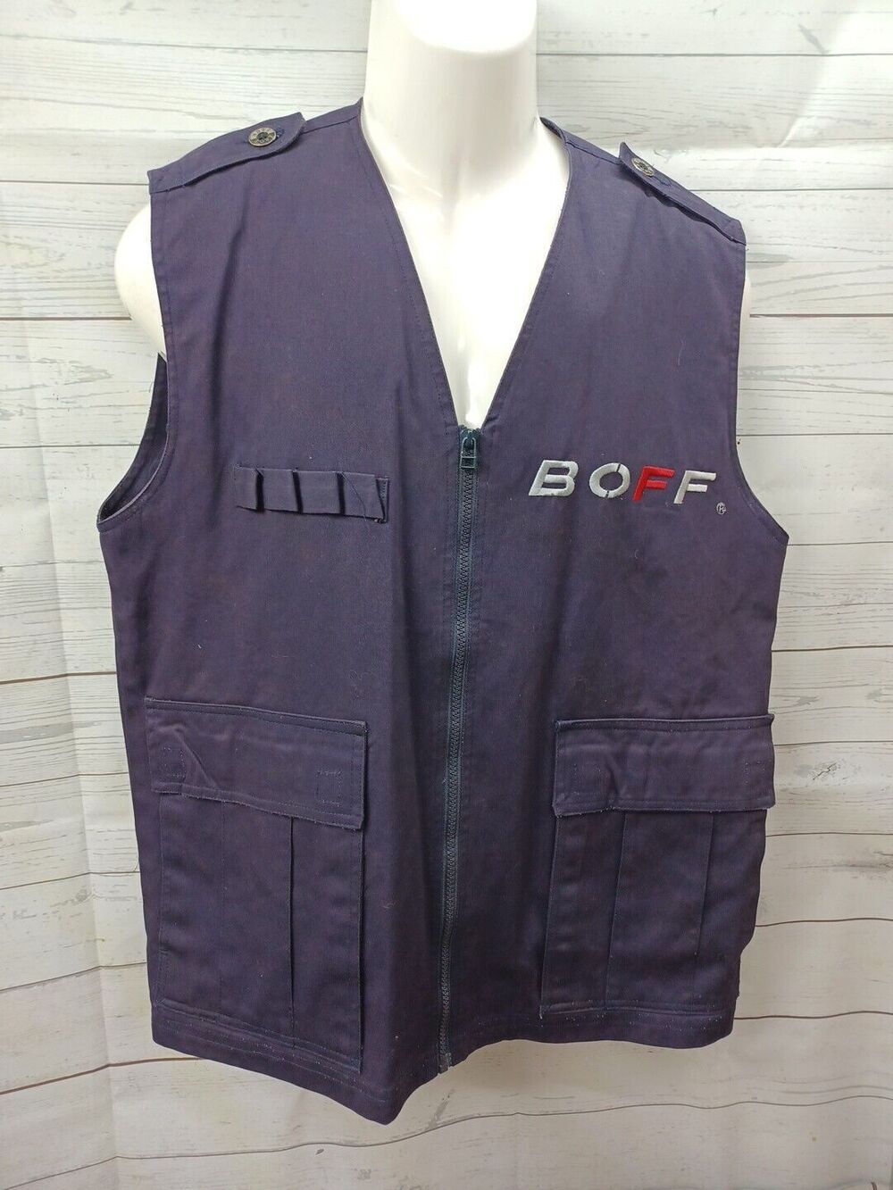 Boff Men’s Golf Vest Purple Vest Full Zip Lined Sz M